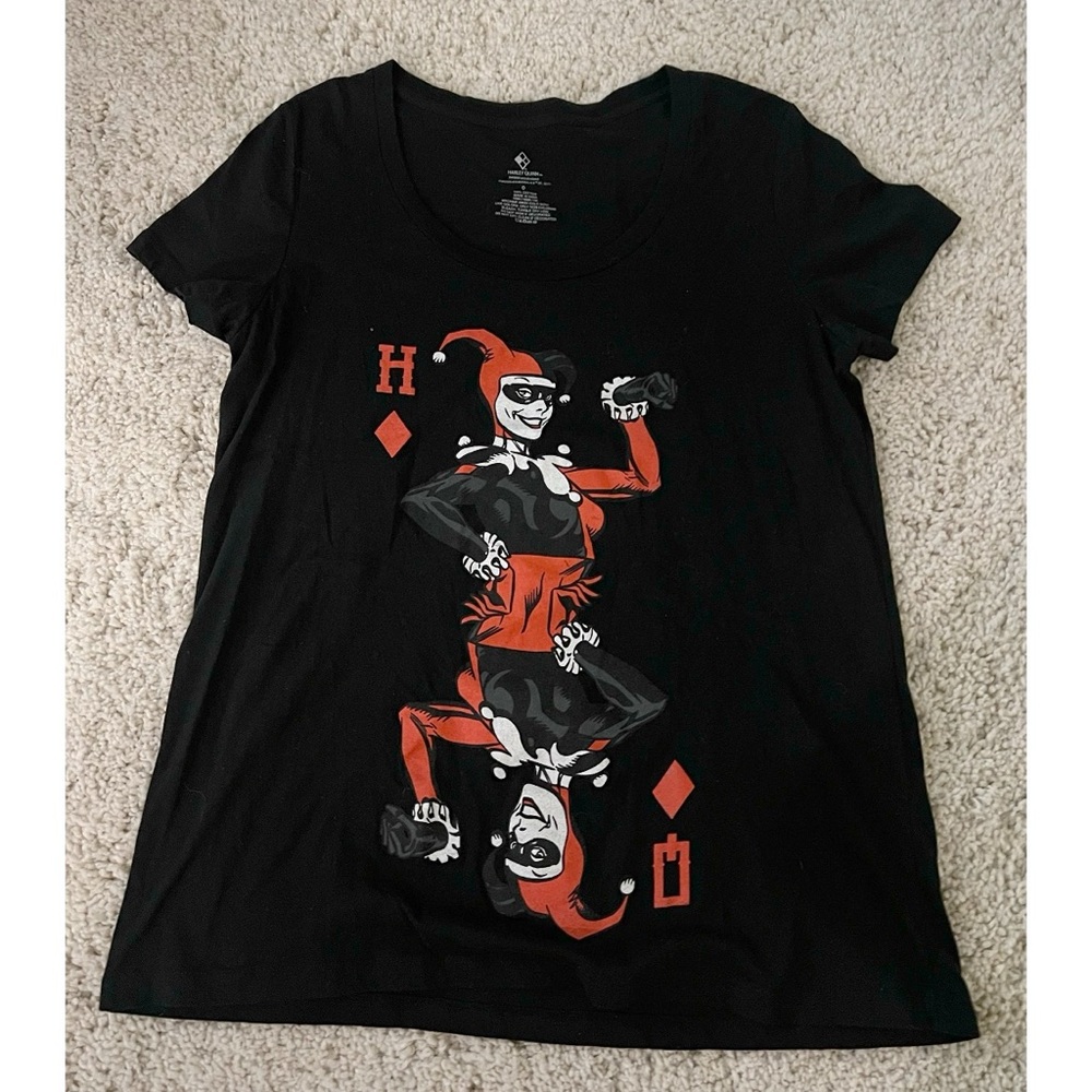 Harley Quinn Joker Black Graphic T-Shirt